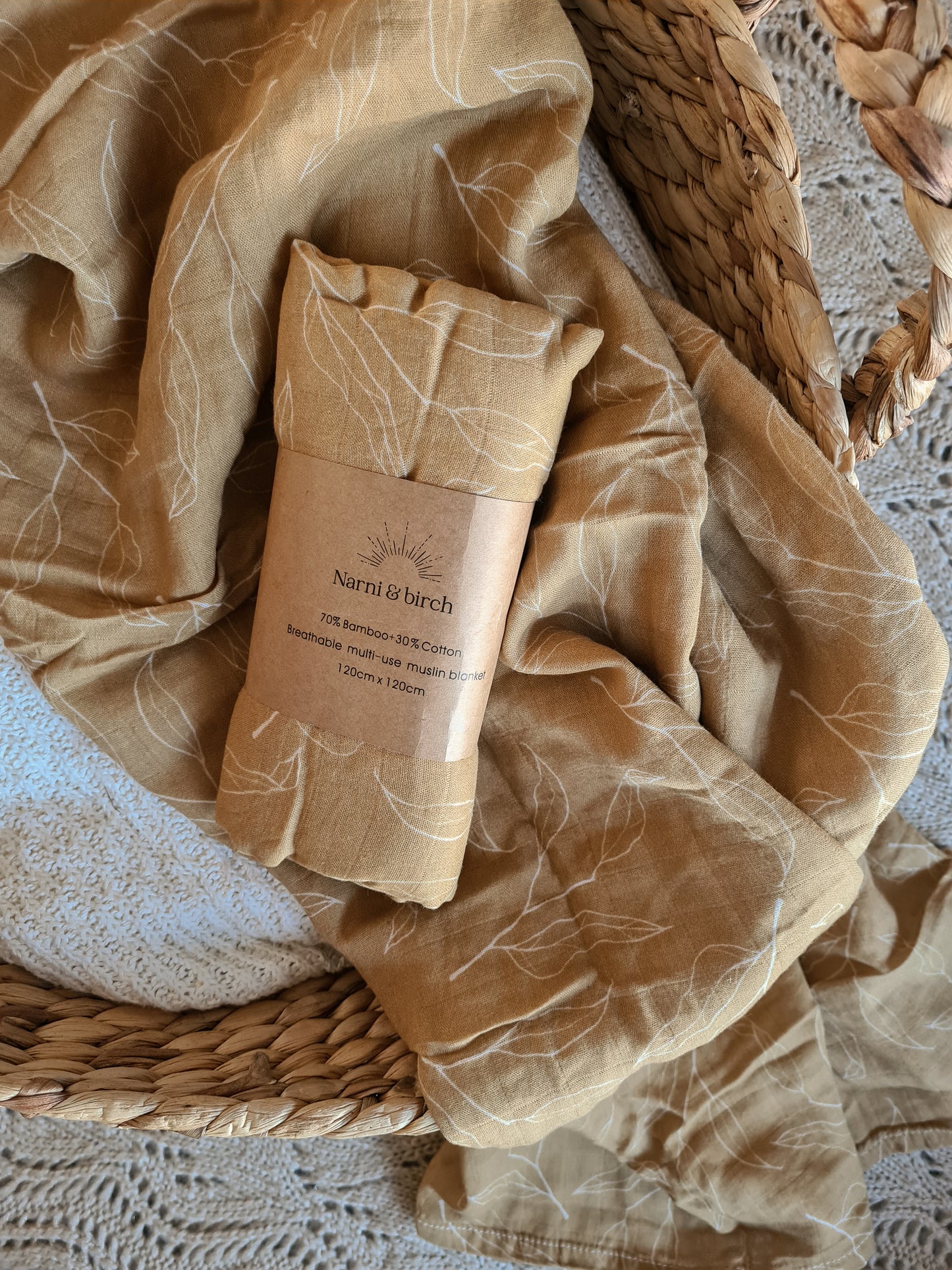 Swaddle WRAP - golden leaves